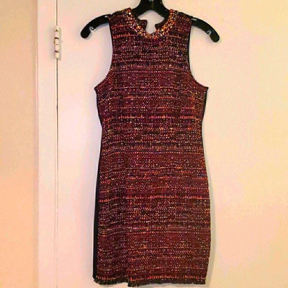 Colorful tweed dress